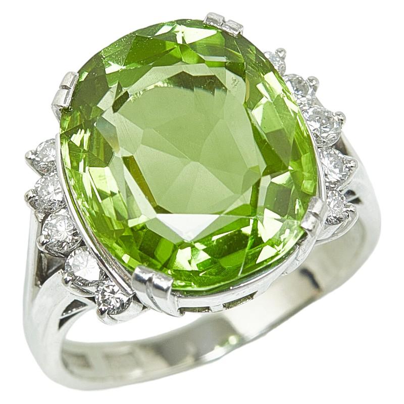 Pt900 ペリドット　ダイヤ　リング　11号 Peridot Pt900ペリドット ダイヤモンドリング (NO.48929) – JEX