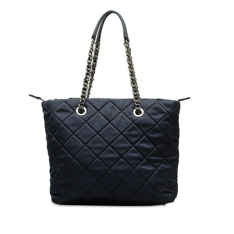PRADA プラダ 三角ロゴプレート チェーン トートバッグ PRADA プラダ 三角ロゴプレート チェーン トートバッグ