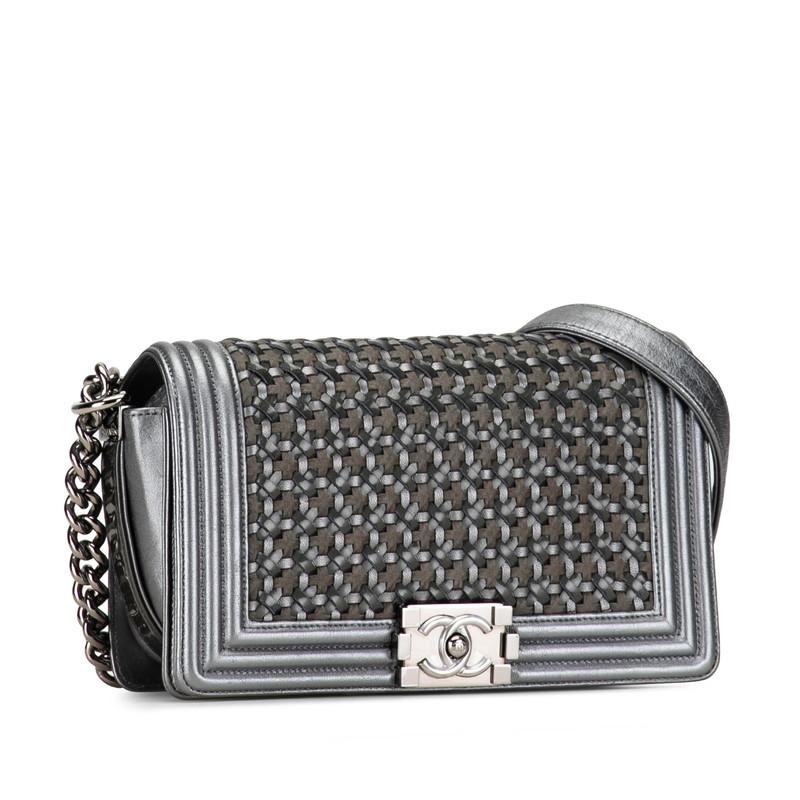 シャネル ボーイシャネル25 編み込み チェーンショルダーバッグ レザー レディース CHANEL 【1-0151497】 CHANEL（シャネル） ボーイシャネル25 編み込み チェーンショルダー