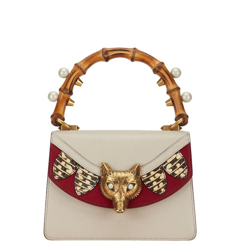 GUCCI グッチ バンブー フォックスヘッド ハンドバッグ 466432 GUCCI グッチ バンブー フォックスヘッド ハンドバッグ 466432
