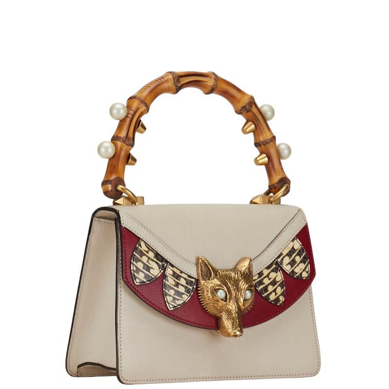 GUCCI グッチ バンブー フォックスヘッド ハンドバッグ 466432 GUCCI グッチ バンブー フォックスヘッド ハンドバッグ 466432