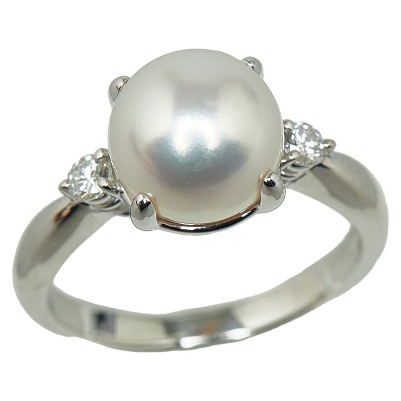 タサキ Pt900 プラチナ アコヤパール9.1mm ダイヤ0.11ct リング 指輪 