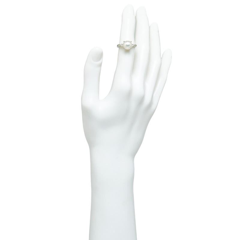 タサキ Pt900 プラチナ アコヤパール9.1mm ダイヤ0.11ct リング 指輪