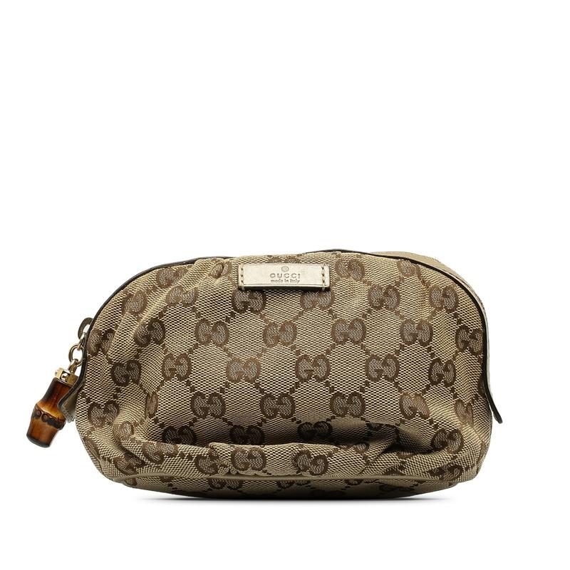 グッチ GGキャンバス バンブー ポーチ 246175 ベージュ ブラウン グッチ GUCCI ポーチ バンブー GGキャンバス ベージュブラウン