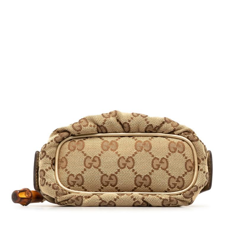 グッチ GGキャンバス バンブー ポーチ 246174 ベージュ ブラウン GUCCI（グッチ） GGキャンバス バンブー ポーチ 246174 ベージュ