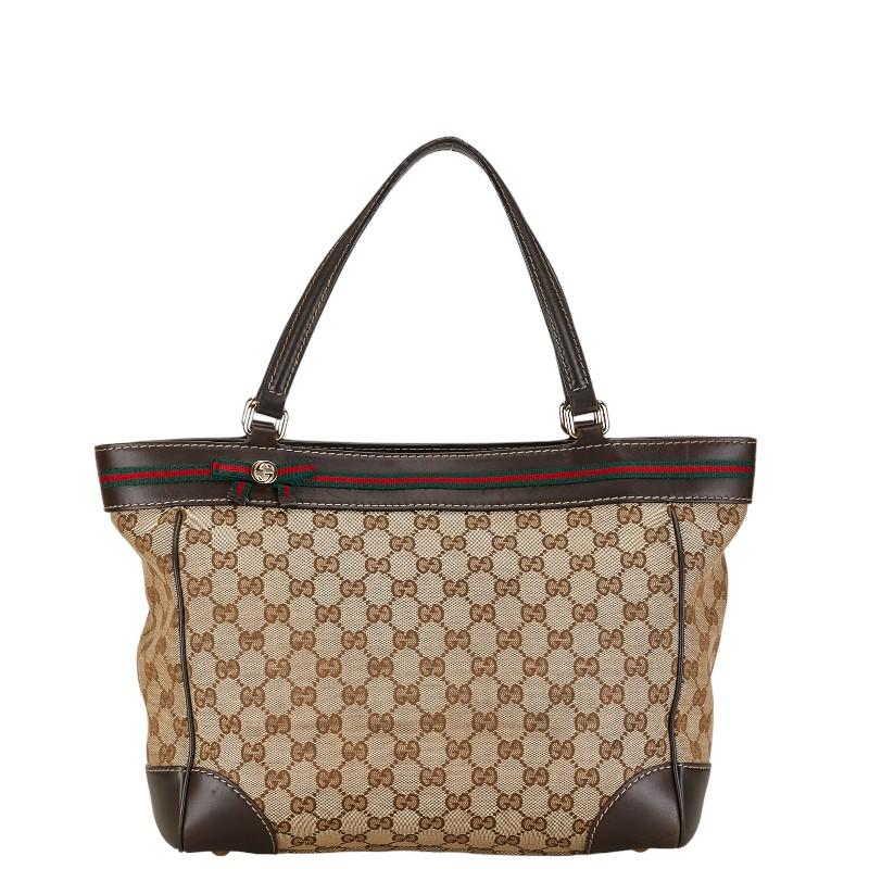 グッチ GGキャンバス シェリーライン メイフェア トートバッグ ハンドーバッグ 257061 ベージュ ブラウン キャンバス GUCCI 【中古】 GUCCI（グッチ） GGキャンバス シェリーライン メイフェア トート