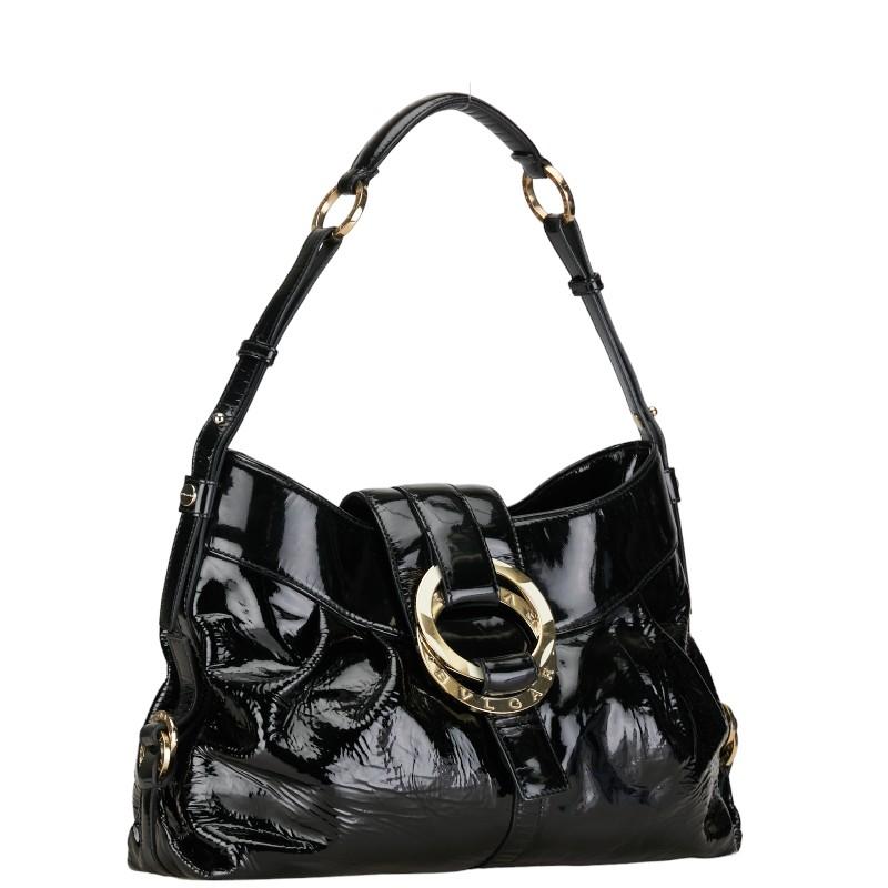 BVLGARI チャンドラ ワンショルダーバッグ エナメル ブラック 肩掛け BVLGARI（ブルガリ） チャンドラ ワンショルダーバッグ ハンドバッグ