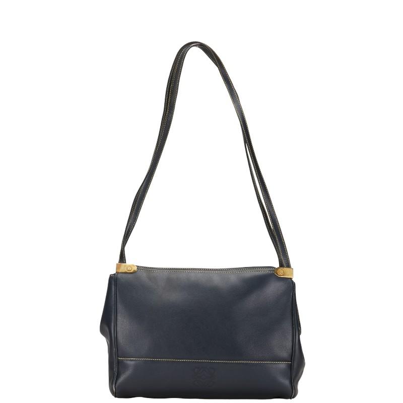 中古】良品✨ロエベ LOEWE ショルダーバッグ アナグラム PVC レザー 