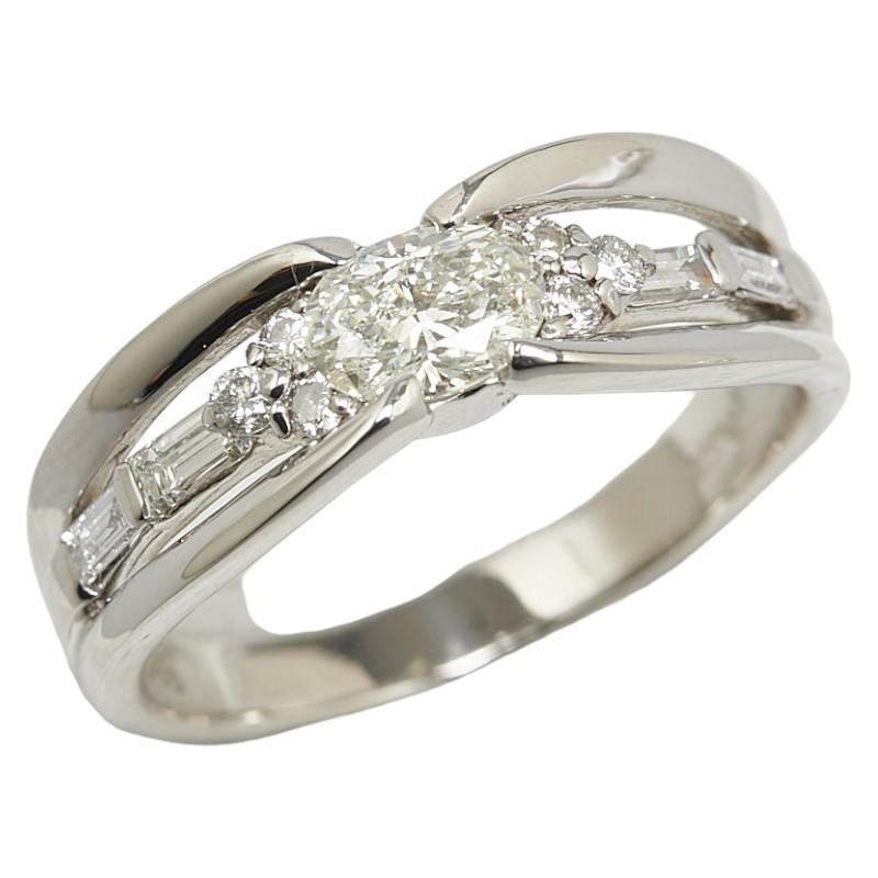 Pt900 プラチナ ダイヤ0.502ct ダイヤ0.30ct リング 指輪 レディース 