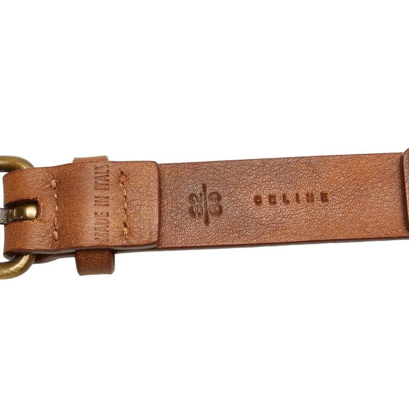 CELINE（セリーヌ） ベルト 32/60 ブラウン ゴールド レザー