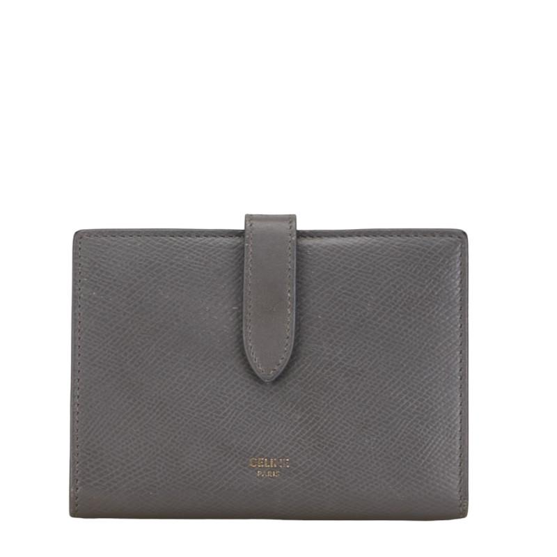 CELINE セリーヌ ラージ ストラップウォレット 長財布 グレー CELINE セリーヌ ラージ ストラップウォレット 長財布 グレー