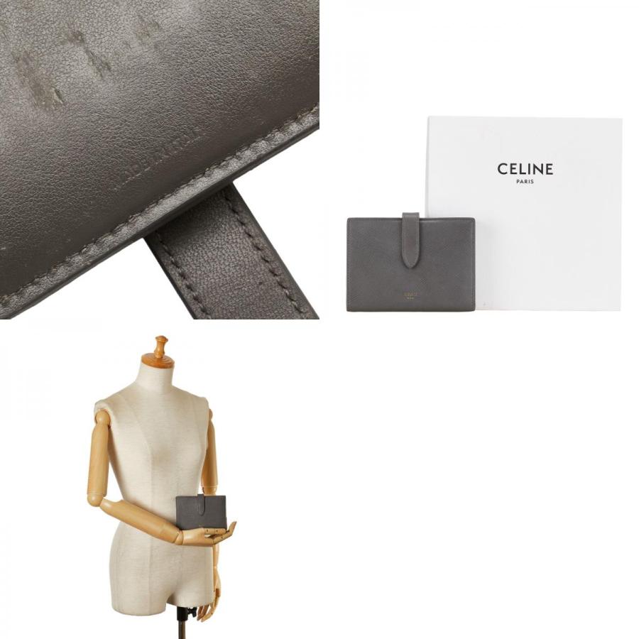 CELINE セリーヌ ラージ ストラップウォレット 長財布 グレー CELINE セリーヌ ラージ ストラップウォレット 長財布 グレー