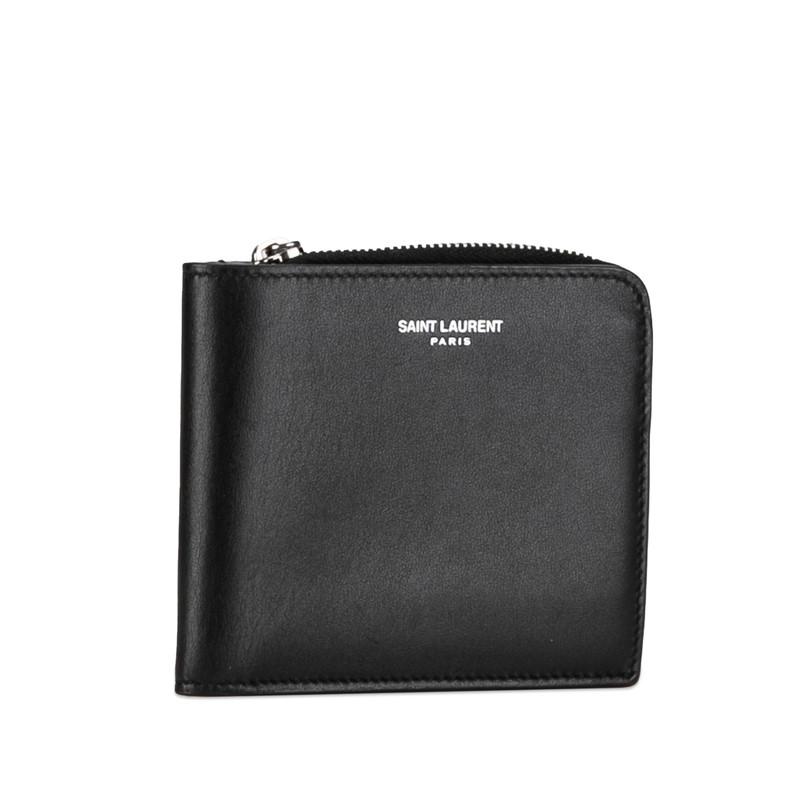 SAINT LAURENT L字ファスナー コンパクトウォレット 黒 サンローランパリ SAINT LAURENT 財布 L字ファスナー コンパクト