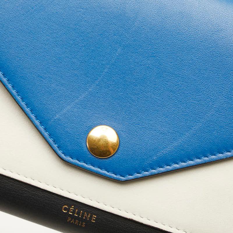 CELINE　トリフォールド　マルチファンクション　長財布　ブルー　レザー CELINE（セリーヌ） トリフォールド マルチファンクション 長財布 三