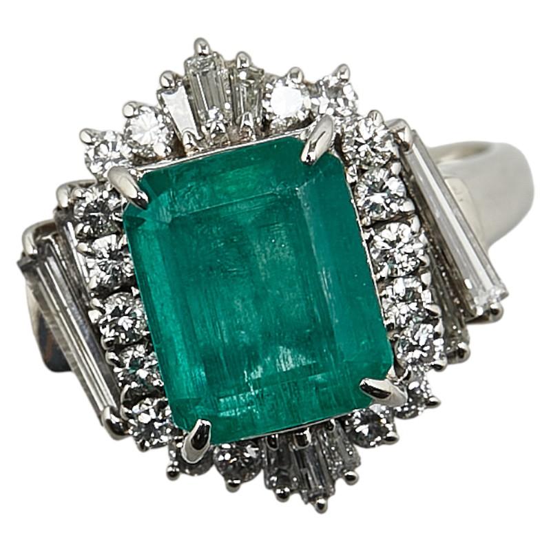 Pt900 プラチナ エメラルド2.68ct ダイヤ0.70ct リング 指輪 