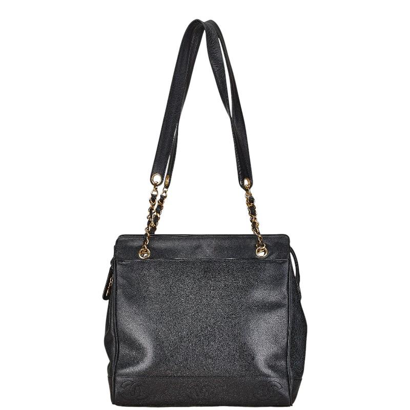 CHANEL シャネル トリプルココマーク チェーン トートバッグ ブラック  