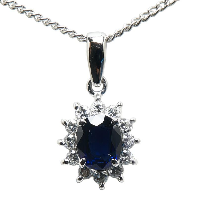 【プラチナ】Pt900ネックレス Pt850ネックレス サファイア ダイヤモンド Pt900 プラチナ Pt850 サファイア0.42ct ダイヤ0.14ct ネックレス