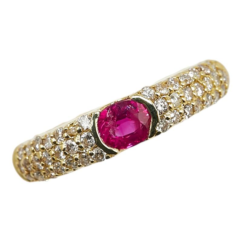 10号】ダイヤ×ルビー リング K18YG