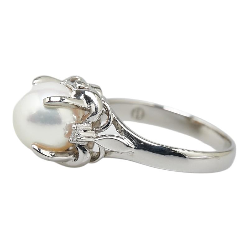 Pt900 プラチナ パール3.8mm ダイヤ0.02ct リング 指輪 Pt900 プラチナ パール3.8mm ダイヤ0.02ct リング 指輪