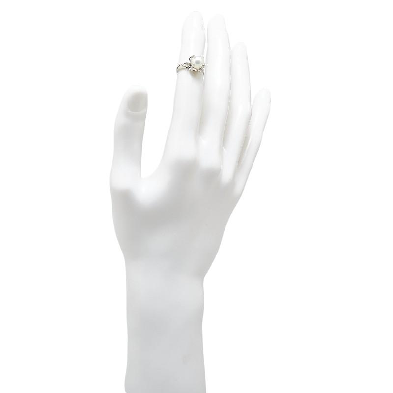 Pt900 プラチナ パール3.8mm ダイヤ0.02ct リング 指輪 Pt900 プラチナ パール3.8mm ダイヤ0.02ct リング 指輪