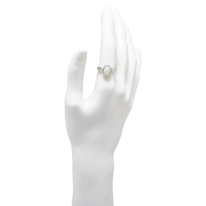 Pt900 プラチナ オパール0.72ct ダイヤ0.23ct リング 指輪 レディース 