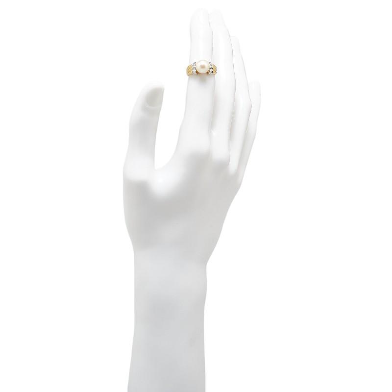 Pt900 プラチナ K18YG イエローゴールド コンビ パール8.3mm ダイヤ 