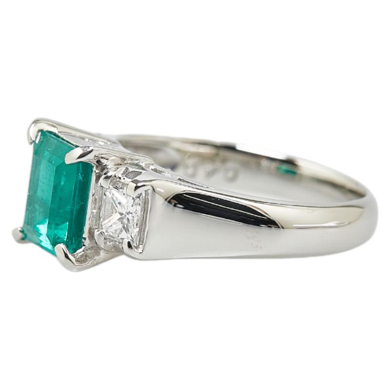 Pt900 プラチナ エメラルド1.39ct ダイヤ0.46ct リング 指輪  