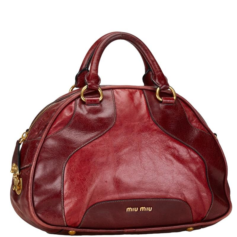 miu miu（ミュウミュウ） ハンドバッグ ショルダーバッグ 2WAY レッド