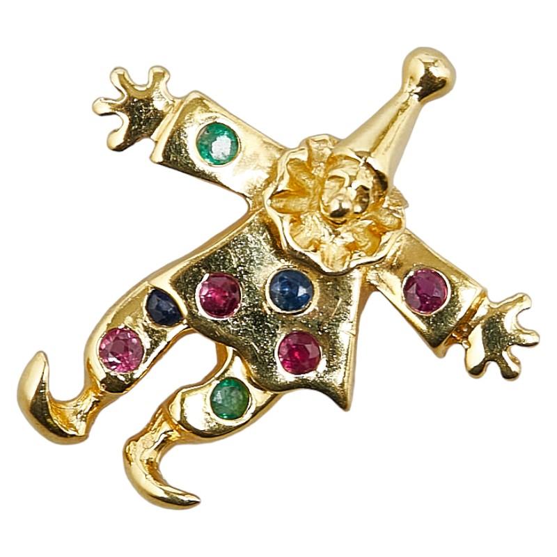 ✨美品k18YGピエロ ネックレス トップ　【ルビー·エメラルド·サファイア】 K18YG イエローゴールド エメラルド ルビー サファイア ピエロ