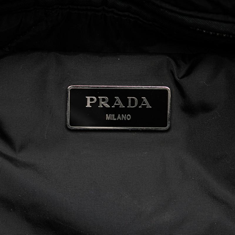 極 美品 プラダ ボンバー 三角ロゴ ナイロン 2way ショルダーバッグ 黒 PRADA プラダ 三角ロゴプレート ボンバー トートバッグ