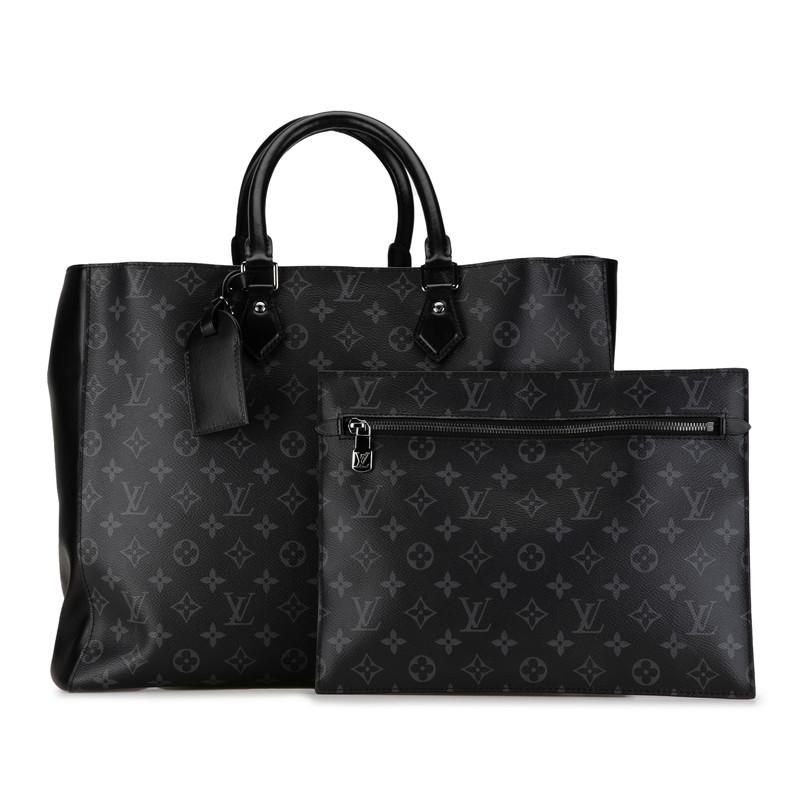 【極美品】ルイヴィトン　エクリプス　グランサック　トートバッグ　ブラック　レザー LOUIS VUITTON - ルイヴィトン モノグラム エクリプス グラン サック