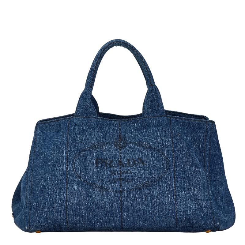 PRADA（プラダ） カナパ L 三角ロゴプレート ハンドバッグ トート 
