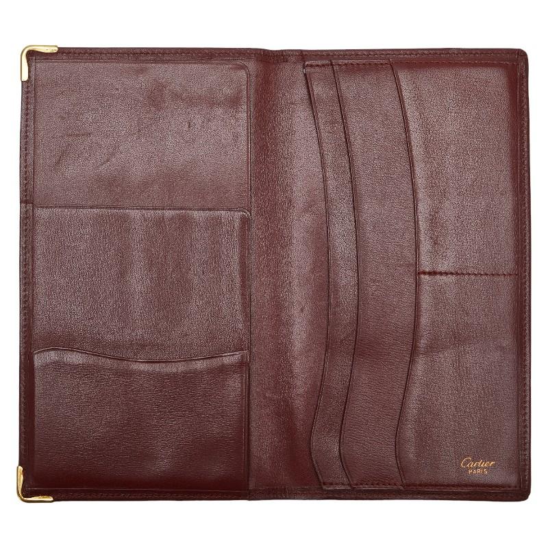 Ｃａｒｔｉｅｒカルティエ　長財布　ワインレッド　レザー製 Cartier（カルティエ） マストライン 長札入れ 長財布 レザー ボルドー