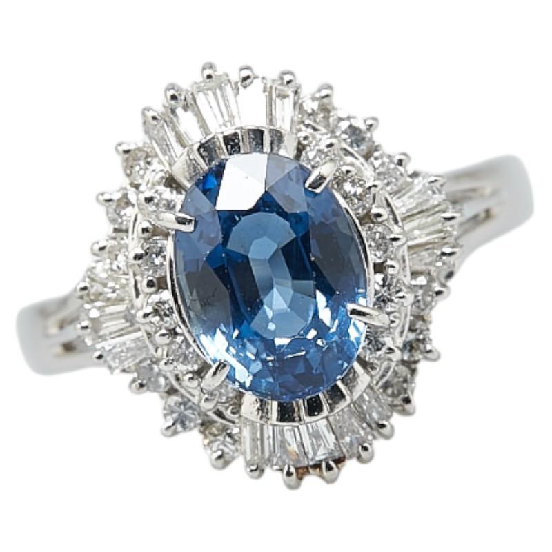 Pt900 プラチナ サファイア2.05ct ダイヤ0.45ct リング 指輪 
