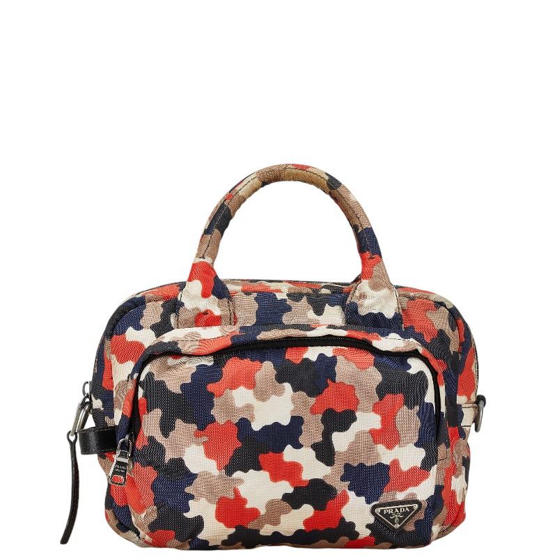 PRADA プラダ 三角ロゴプレート 迷彩 カモ柄 ハンドバッグ PRADA プラダ 三角ロゴプレート 迷彩 カモ柄 ハンドバッグ