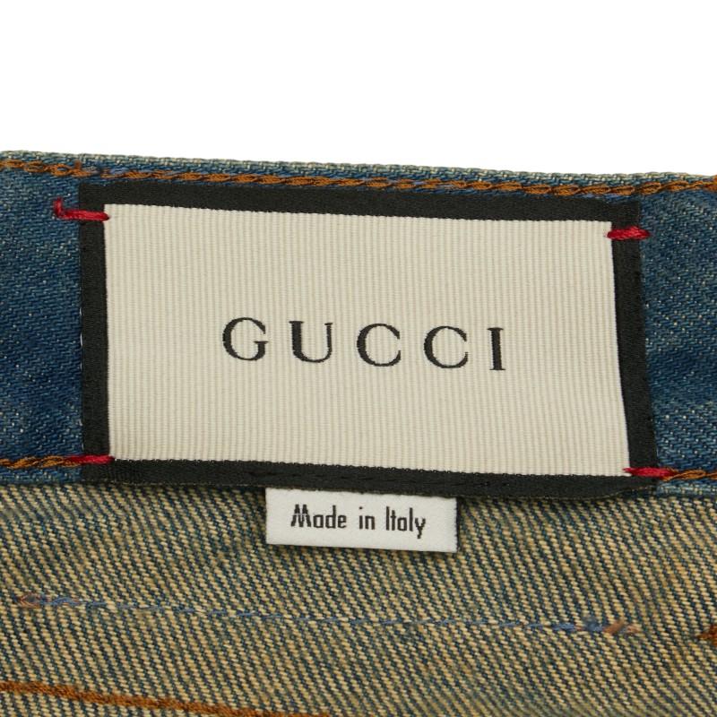 GUCCI シンボルテーパードデニムパンツ GUCCI（グッチ） XD836 シンボルテーパード デニムパンツ 408637