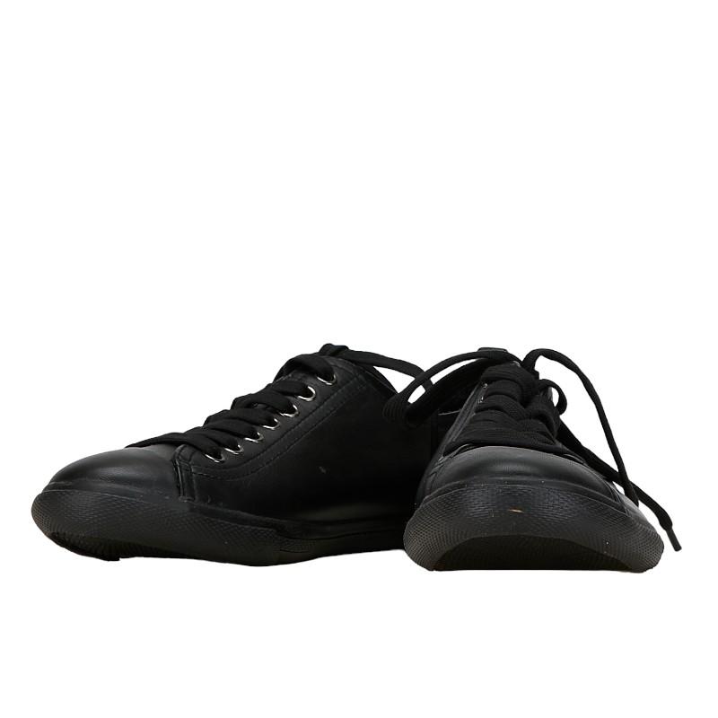 PRADA プラダ スニーカー 4E2336 ブラック レザー メンズ 【中古 