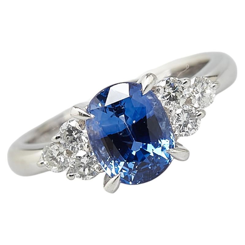 サファイヤ　ダイヤ　プラチナ　リング　指輪　pt900 9月誕生石 サファイア リング プラチナ 指輪 鑑別書付 ダイヤ