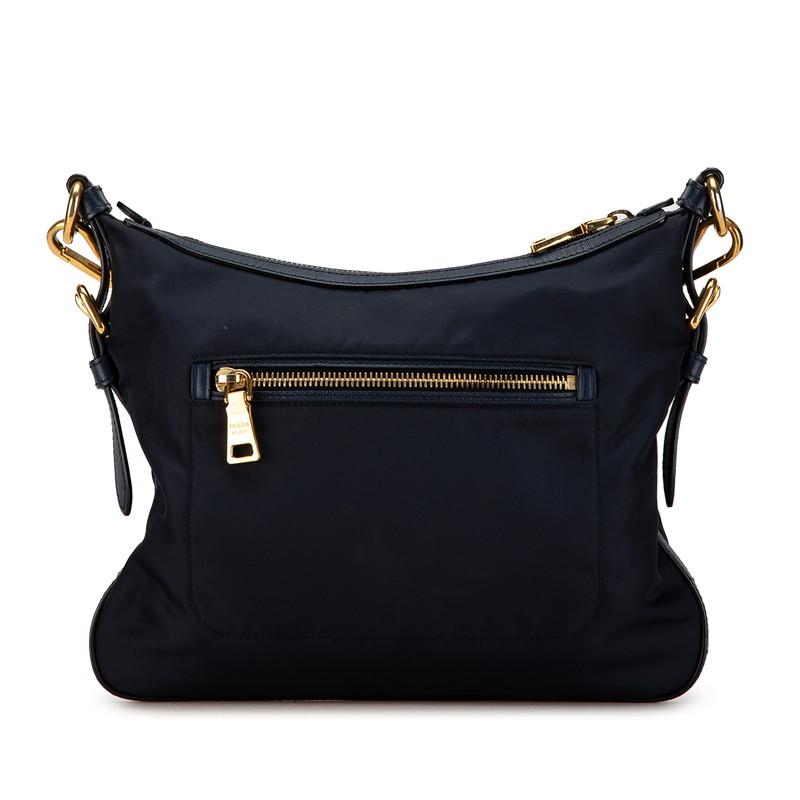 PRADA プラダ メッセンジャーバッグ 三角ロゴ ナイロン レザー ネイビー