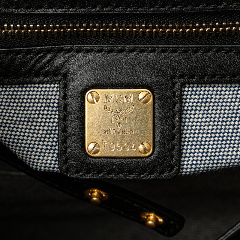 MCM ブラックレザー ショルダーバッグ