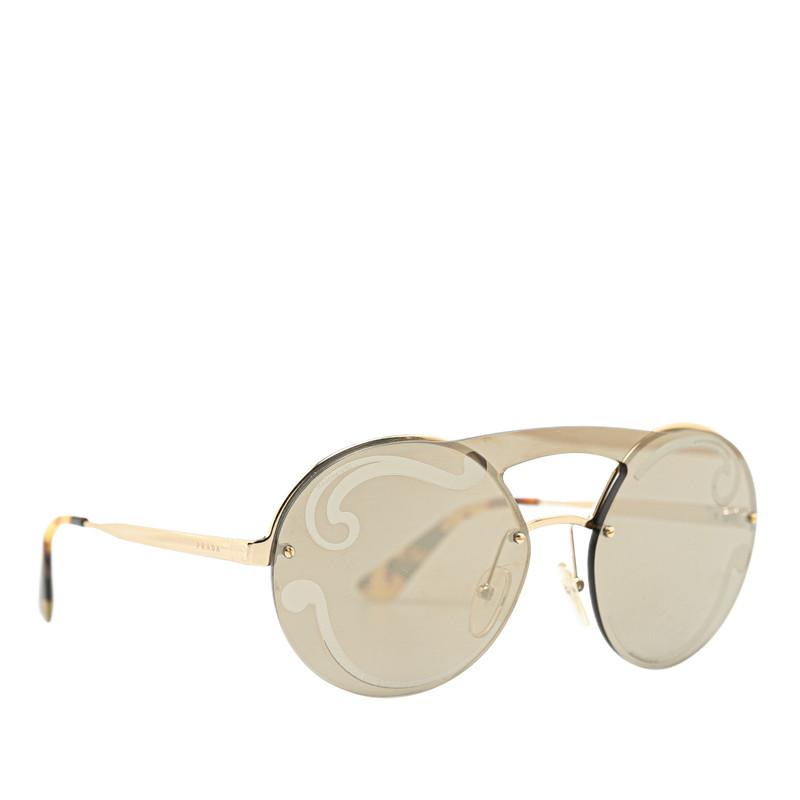 PRADA プラダ ラウンド型 サングラス SPR65T ブラウン ゴールド PRADA プラダ ラウンド型 サングラス SPR65T ブラウン ゴールド