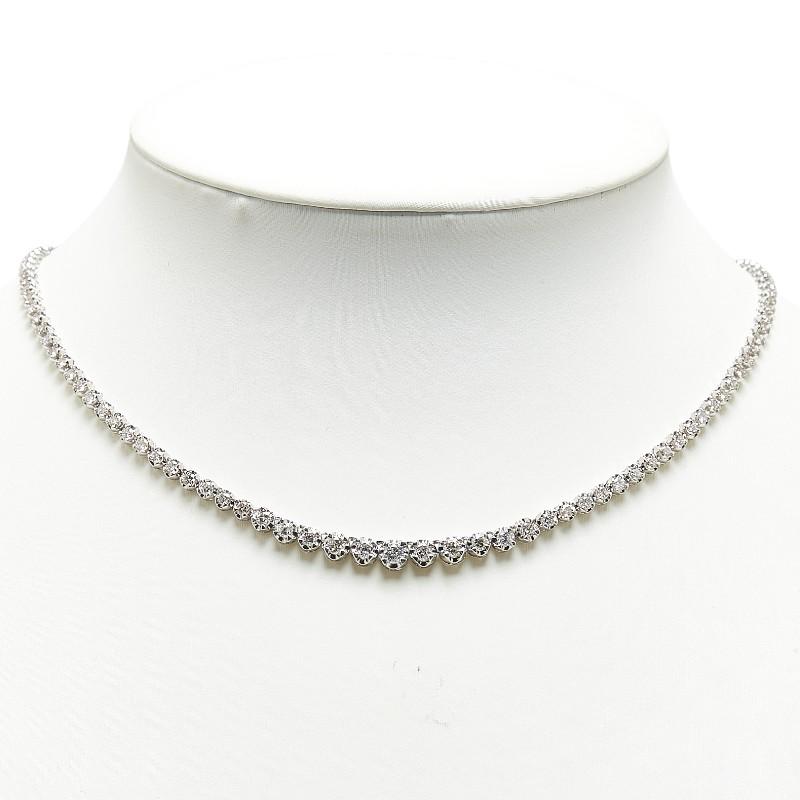 Pt900 プラチナ ダイヤ5.02ct テニスチェーン ネックレス レディース  