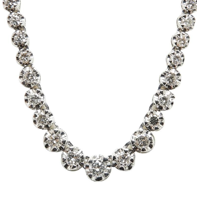 Pt900 プラチナ ダイヤ5.02ct テニスチェーン ネックレス レディース  