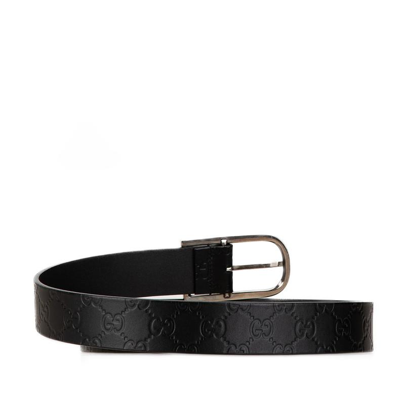 GUCCI（グッチ） グッチシマ ベルト 85.34 189807 ブラック シルバー