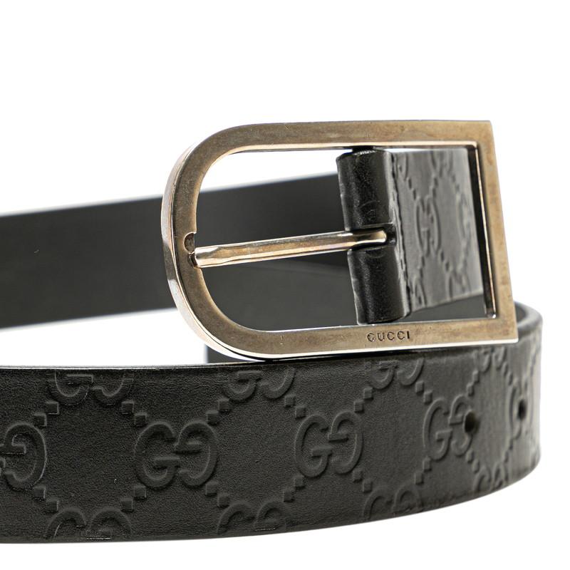 GUCCI（グッチ） グッチシマ ベルト 85.34 189807 ブラック シルバー