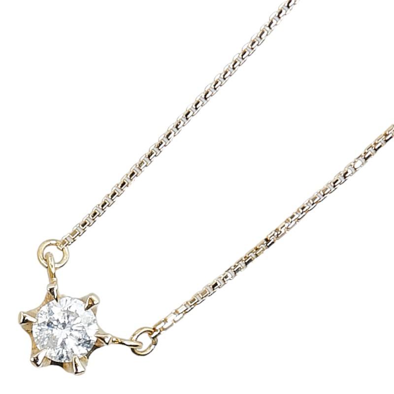 ノーブランド K18YG イエローゴールド ダイヤ0.21ct ネックレス
