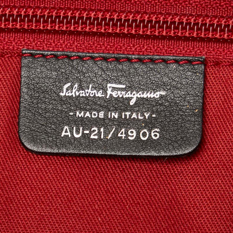 未使用保管品 サルバトーレフェラガモ ガンチーニ 柄 セミ ショルダーバッグ 茶 ほぼ未使用 Salvatore Ferragamo サルヴァトーレフェラガモ