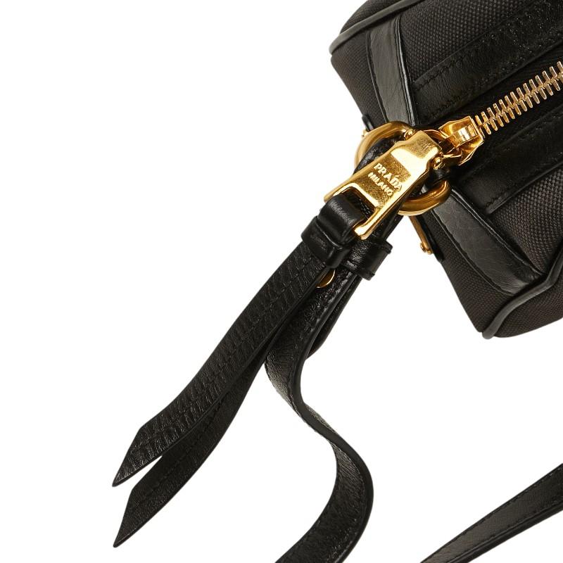 プラダ PRADA ロゴジャガード ショルダーバッグ バッグ キャンバス レザー レディース ブラック系 【中古】 PRADA - プラダ PRADA ロゴジャガード ショルダーバッグ バッグ