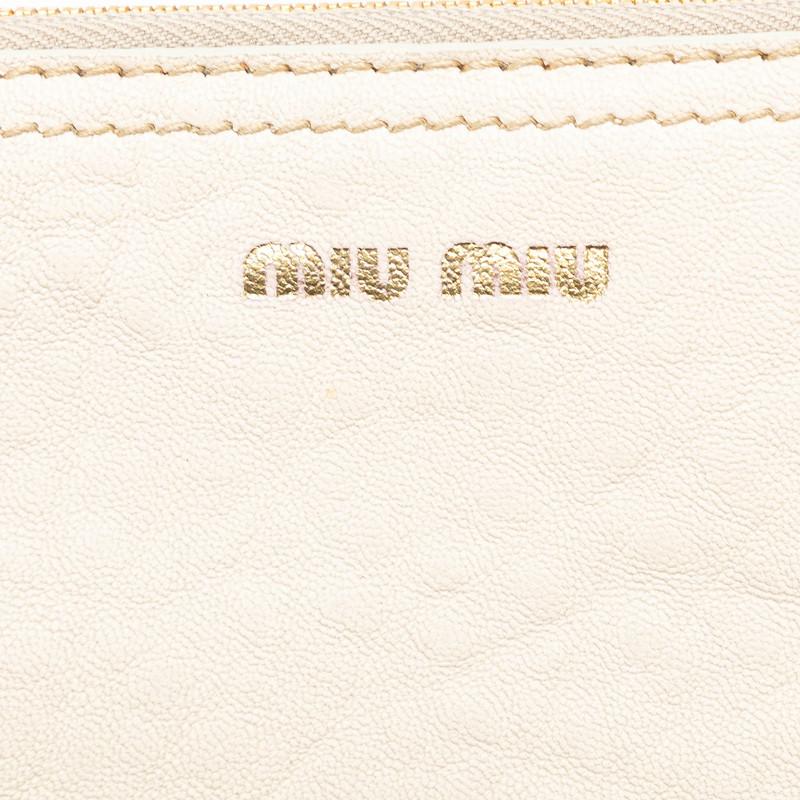 miu ミュウミュウ 花 フラワー モチーフ トートバッグ ベージュ