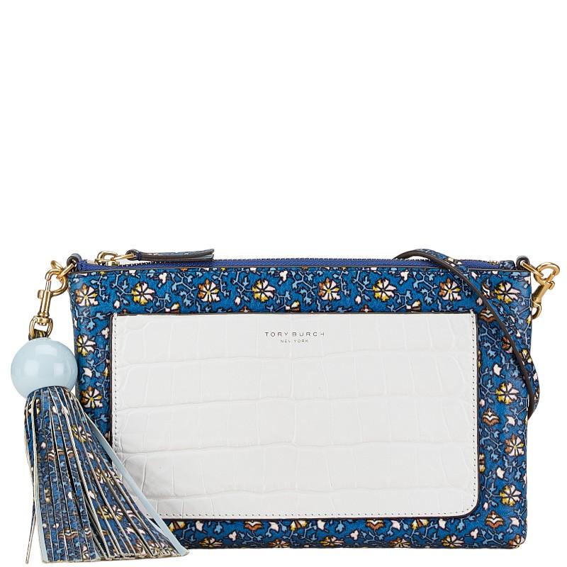 TORY BURCH（トリーバーチ） タッセル クロコ型押し フラワー 花 